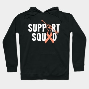 Support Squad Uterine Cancer Awareness Endometrial peach Ribbon Hoodie